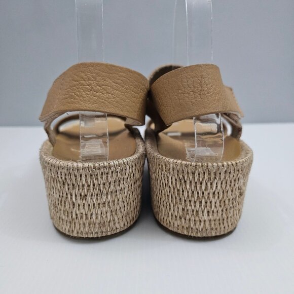 Pedro Garcia Lacey Flatform Sandal Women EU 41 Tan Beige Leather Raffia Platform - Picture 8 of 16